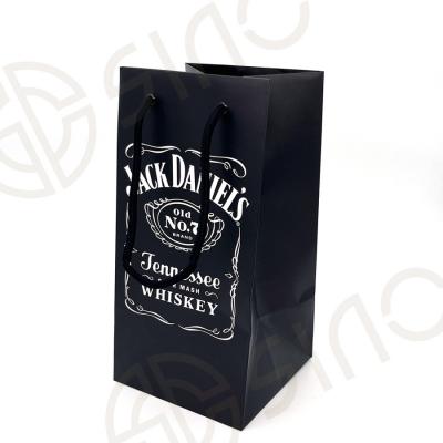 Paper wine bottle bag with handles